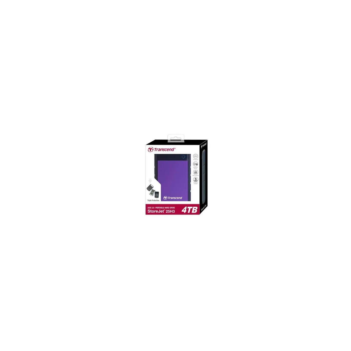 Transcend External HDD|TRANSCEND|StoreJet|4TB|USB 3.0|Colour Purple|TS4TSJ25H3P