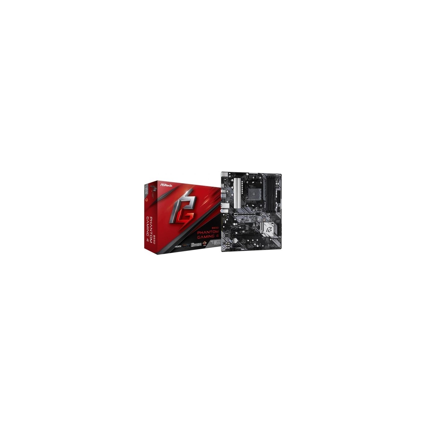 Asrock Motherboard B550 Phantom Gaming 4 AM4 4DDR4 HDMI M.2 ATX