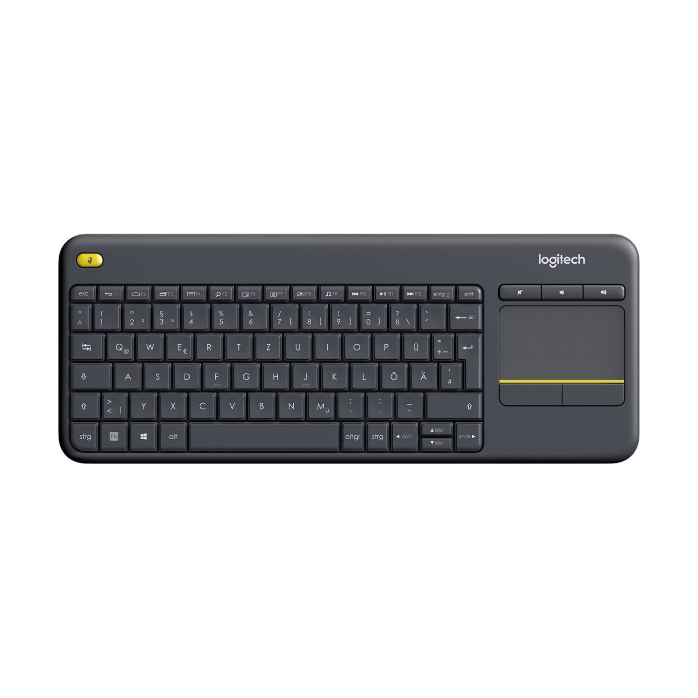 Logitech Wireless Touch Keyboard k400 plus black DE Layout / 920-007127