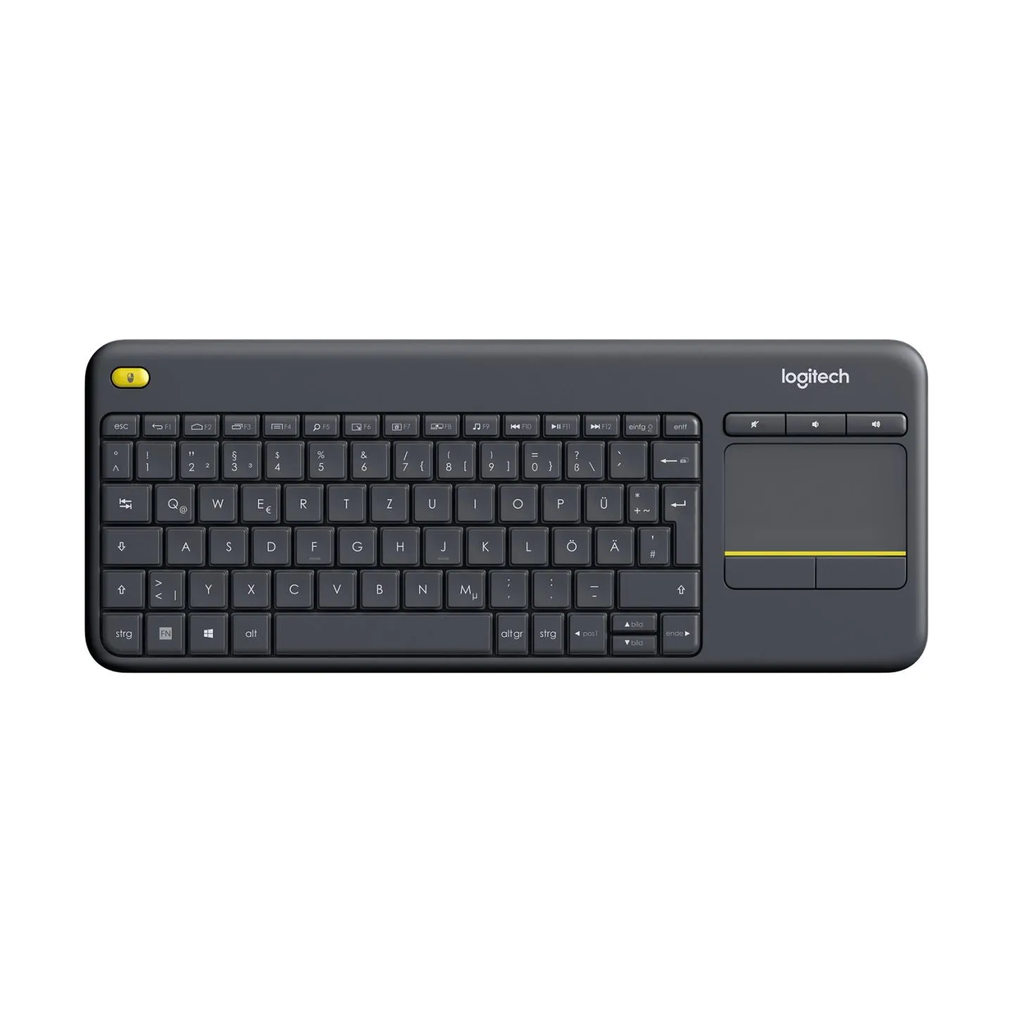 Logitech Wireless Touch Keyboard k400 plus black DE Layout / 920-007127