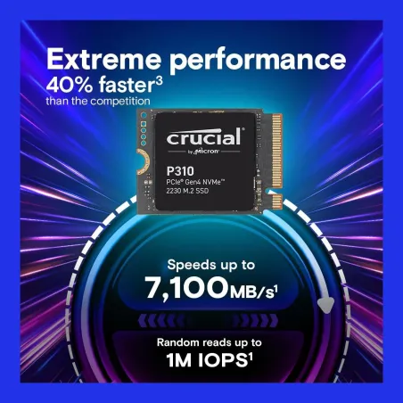 Crucial SSD|CRUCIAL|440xTBW rating|Read speed 7100 MB/s|Write speed 6000 MB/s|NVMe Yes|PCI Express 4.0|M.2|2000 GB|P310|CT2000P3