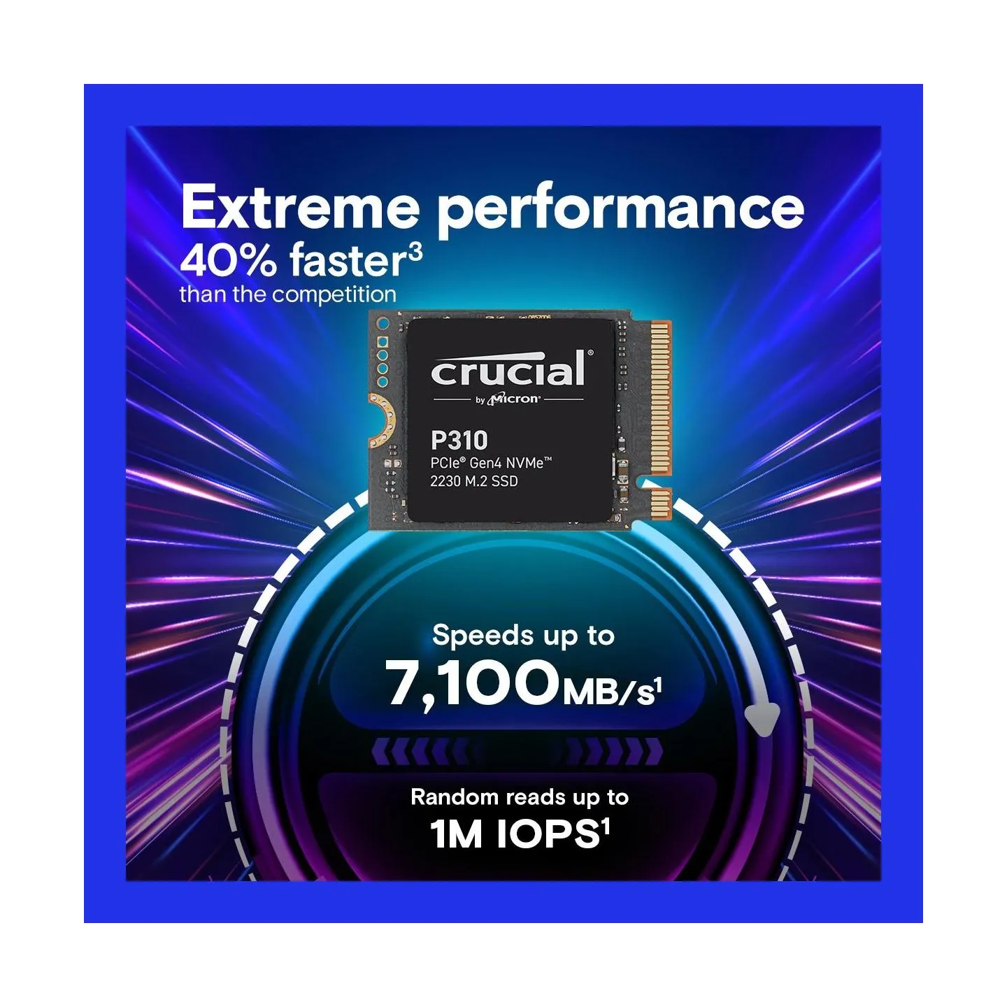 Crucial SSD|CRUCIAL|440xTBW rating|Read speed 7100 MB/s|Write speed 6000 MB/s|NVMe Yes|PCI Express 4.0|M.2|2000 GB|P310|CT2000P3