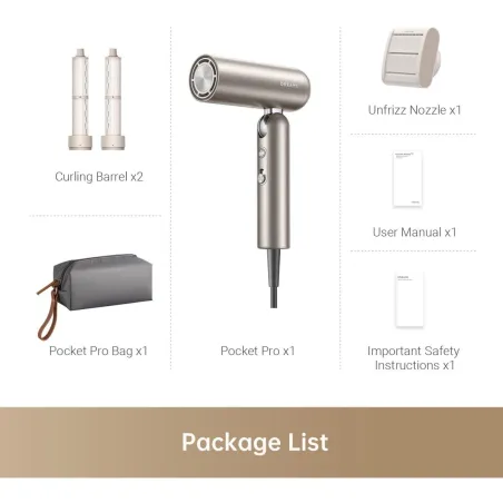 Dreame HAIR DRYER POCKET PRO/AHD51 PRO-TITANIUM GOLD DREAME
