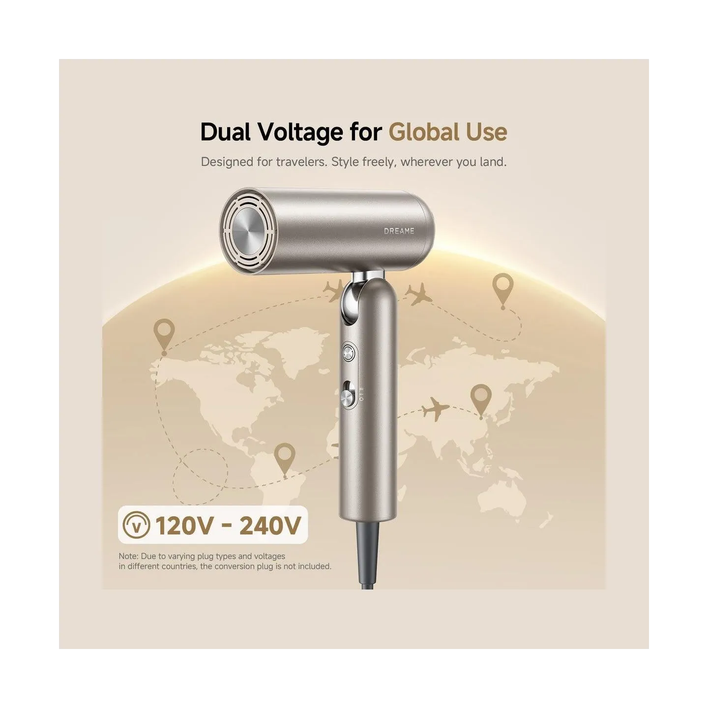 Dreame HAIR DRYER POCKET PRO/AHD51 PRO-TITANIUM GOLD DREAME