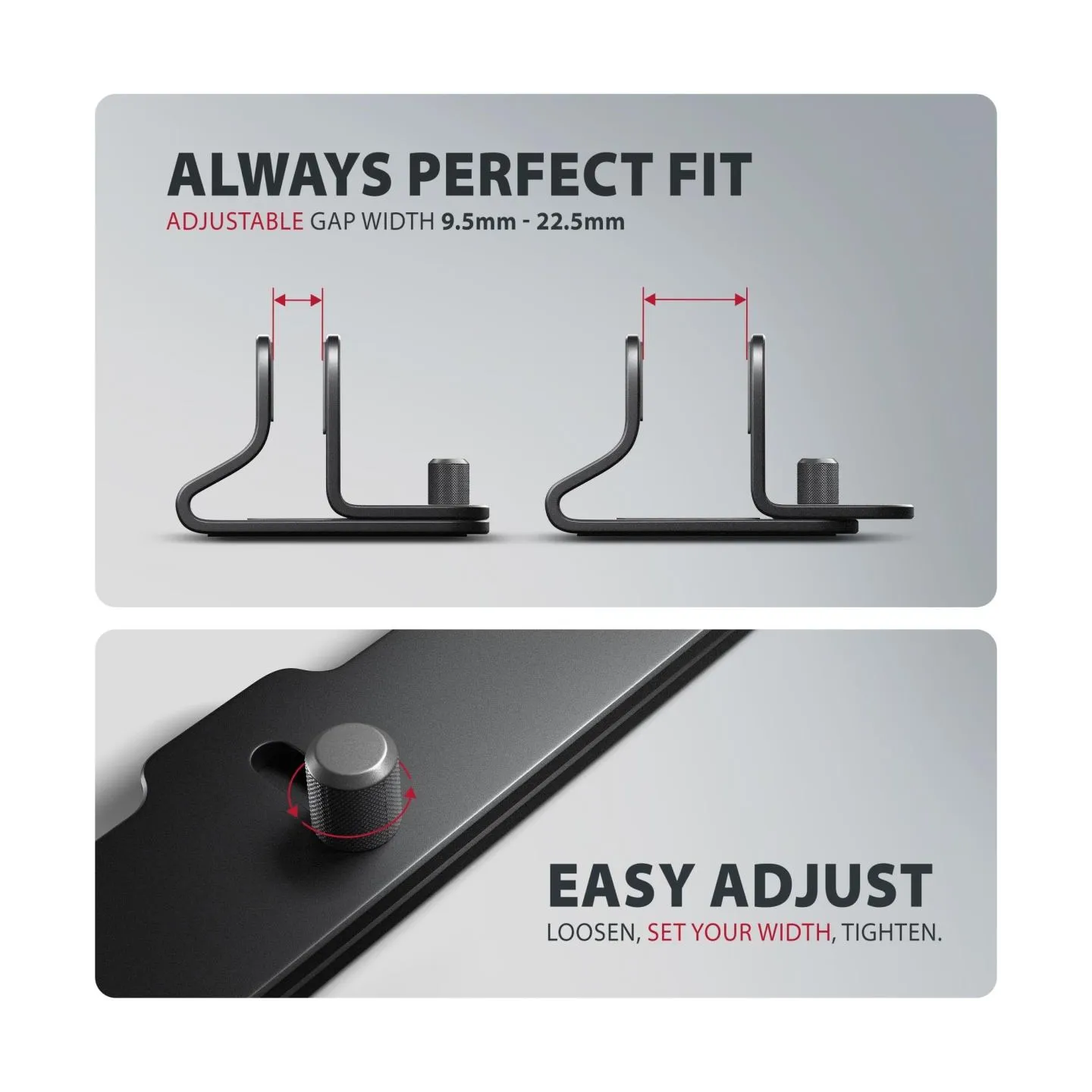 Axagon STND-VB vertical stand for laptops and tablets. Aluminum stand for vertical insertion of laptops sized 10-17.3. Adjustabl