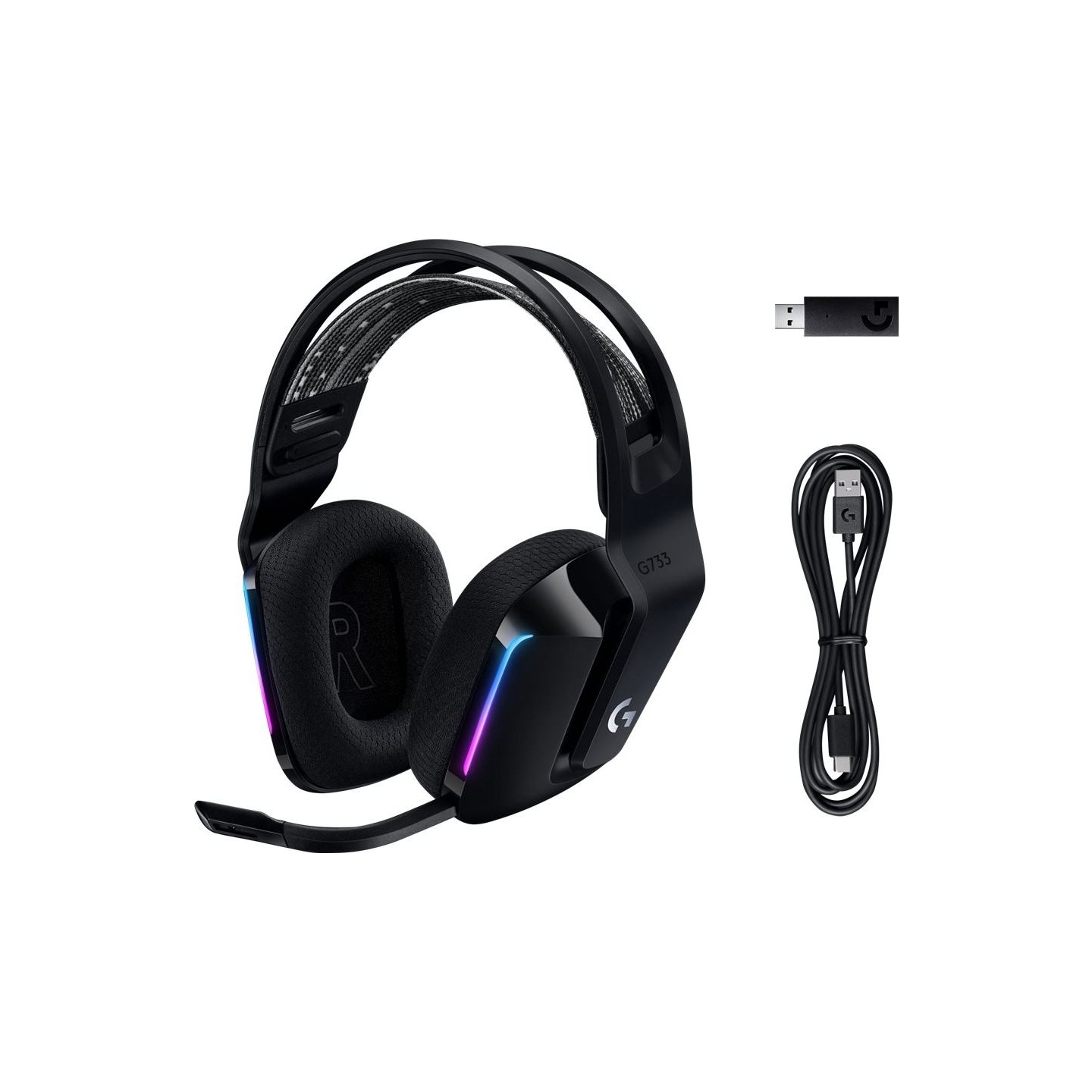 Logitech G733 LIGHTSPEED Wireless RGB Gaming Headset - BLACK