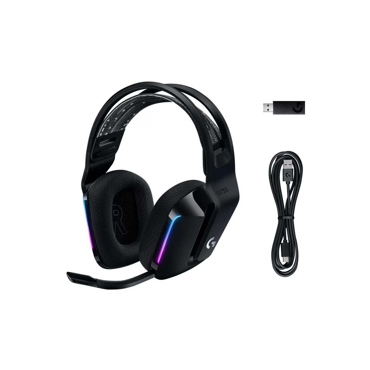Logitech G733 LIGHTSPEED Wireless RGB Gaming Headset - BLACK