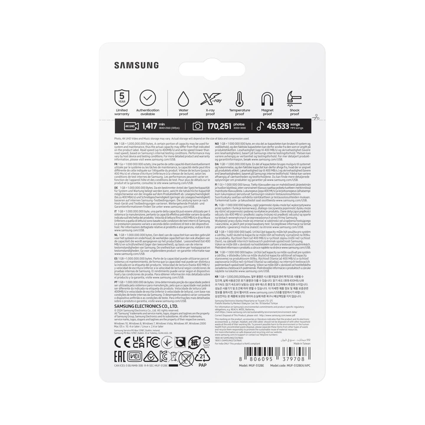 Samsung Pendrive BAR Plus USB3.1 512 GB champaign titan gray