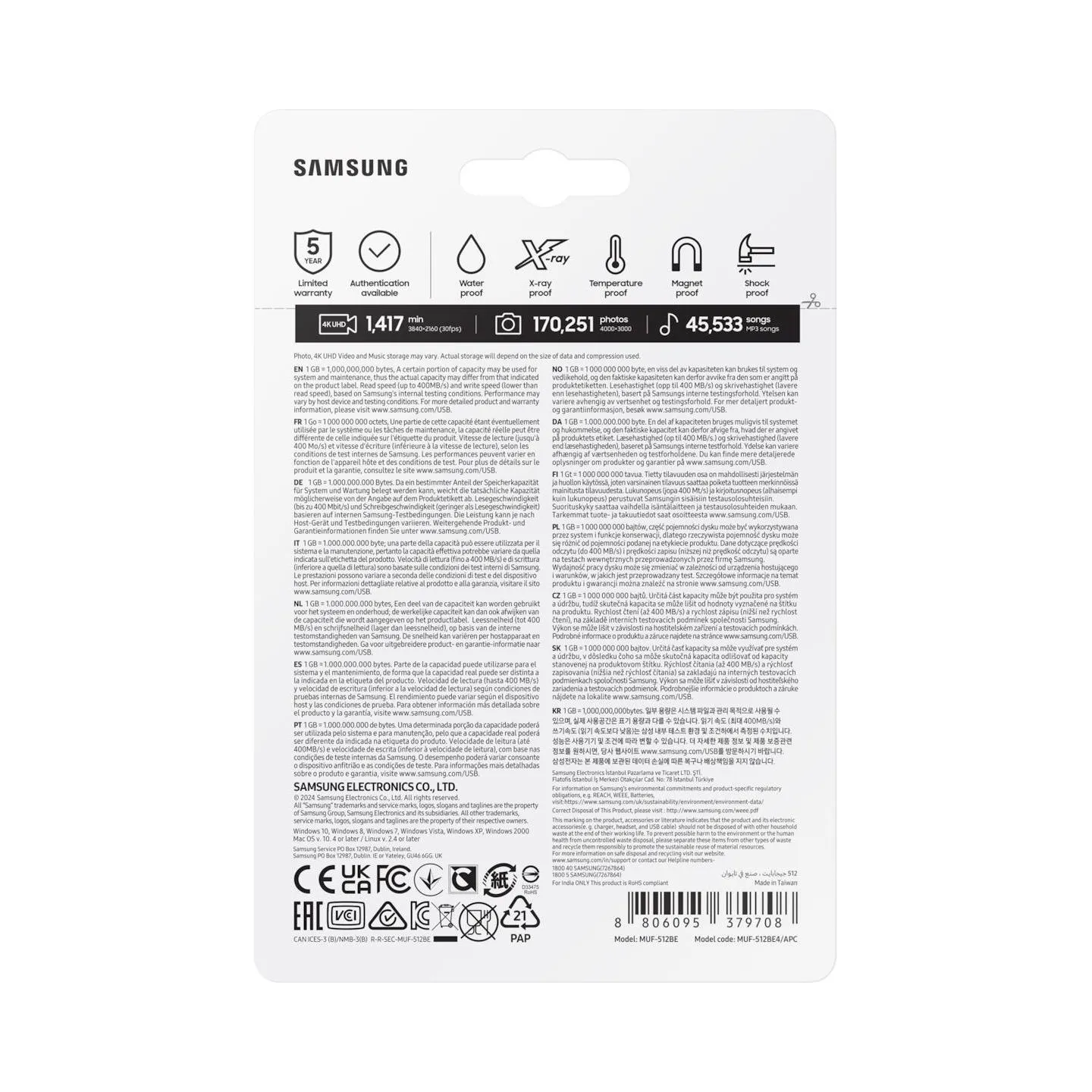 Samsung Pendrive BAR Plus USB3.1 512 GB champaign titan gray