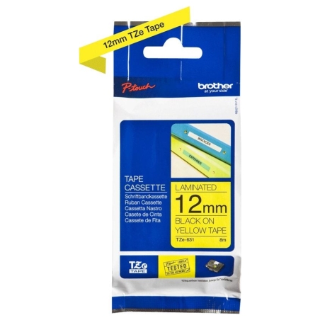 Brother TZE631 tape black/yellow 12mm 8m