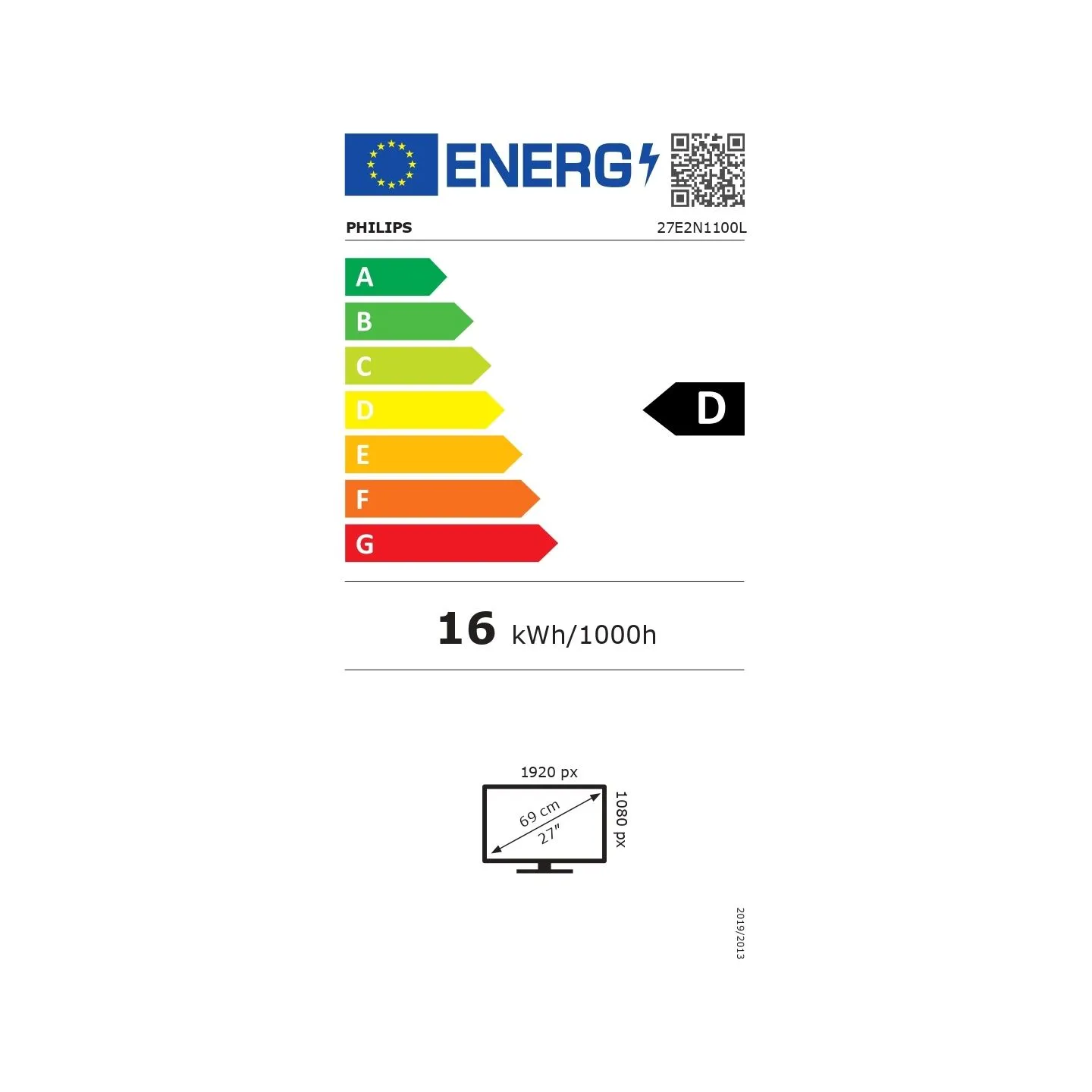 Philips | 27E2N1100L/00 | 27 " | VA | 16:9 | 100 Hz | 4 ms | 1920 x 1080 pixels | 250 cd/m² | HDMI ports quantity 1 | Black