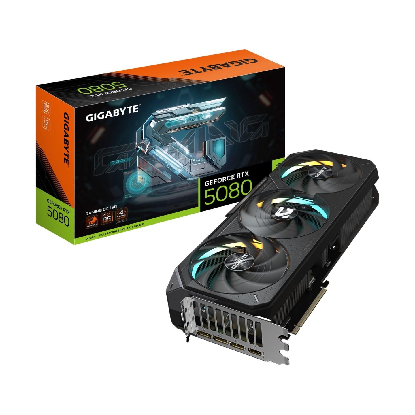 Gigabyte Graphics Card|GIGABYTE|NVIDIA GeForce RTX 5080|16 GB|GDDR7|256 bit|PCIE 5.0 16x|GPU 2617 MHz|Triple slot Fansink|1xHDMI