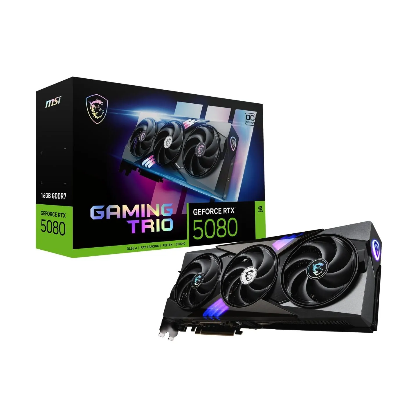 MSI Graphics Card|MSI|NVIDIA GeForce RTX 5080|16 GB|GDDR7|256 bit|PCIE 5.0 16x|Dual Slot Fansink|1xHDMI|3xDisplayPort|RTX508016G