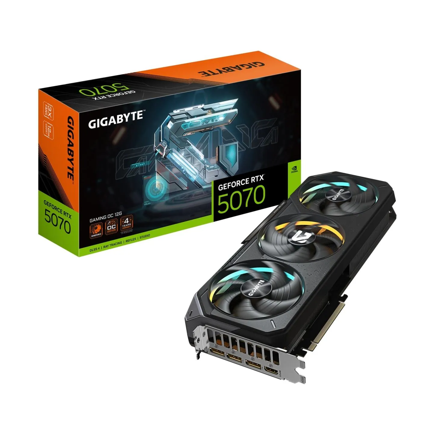 Gigabyte Graphics Card|GIGABYTE|NVIDIA GeForce RTX 5070|12 GB|GDDR7|192 bit|PCIE 5.0 16x|GPU 2625 MHz|Triple slot Fansink|1xHDMI