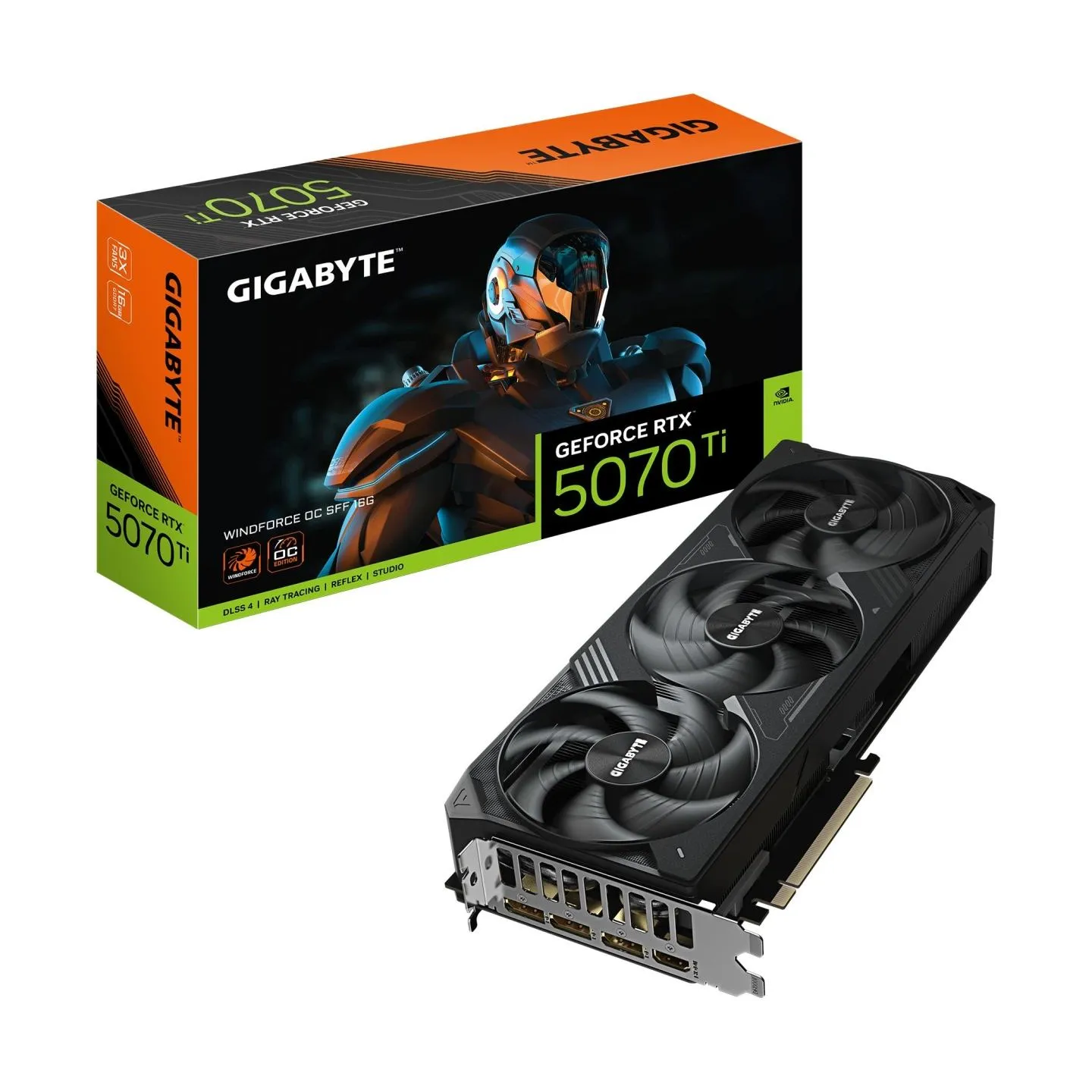 Gigabyte Graphics Card|GIGABYTE|NVIDIA GeForce RTX 5070 Ti|16 GB|GDDR7|256 bit|PCIE 5.0 16x|Triple slot Fansink|GV-N507TWF3OC-16