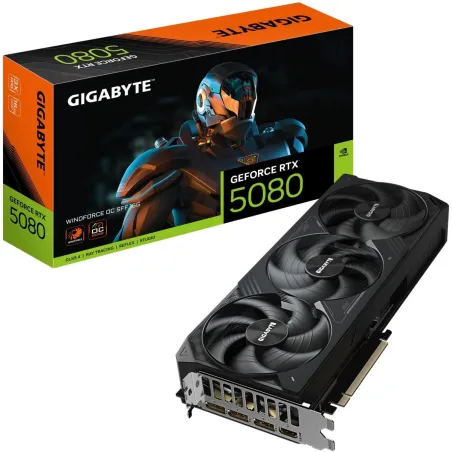 Gigabyte Graphics Card|GIGABYTE|NVIDIA|GeForce RTX 5080|2670 MHz|16 GB|GDDR7|256 bit|PCI Express x16 5.0|Active|GV-N5080WF3OC-16