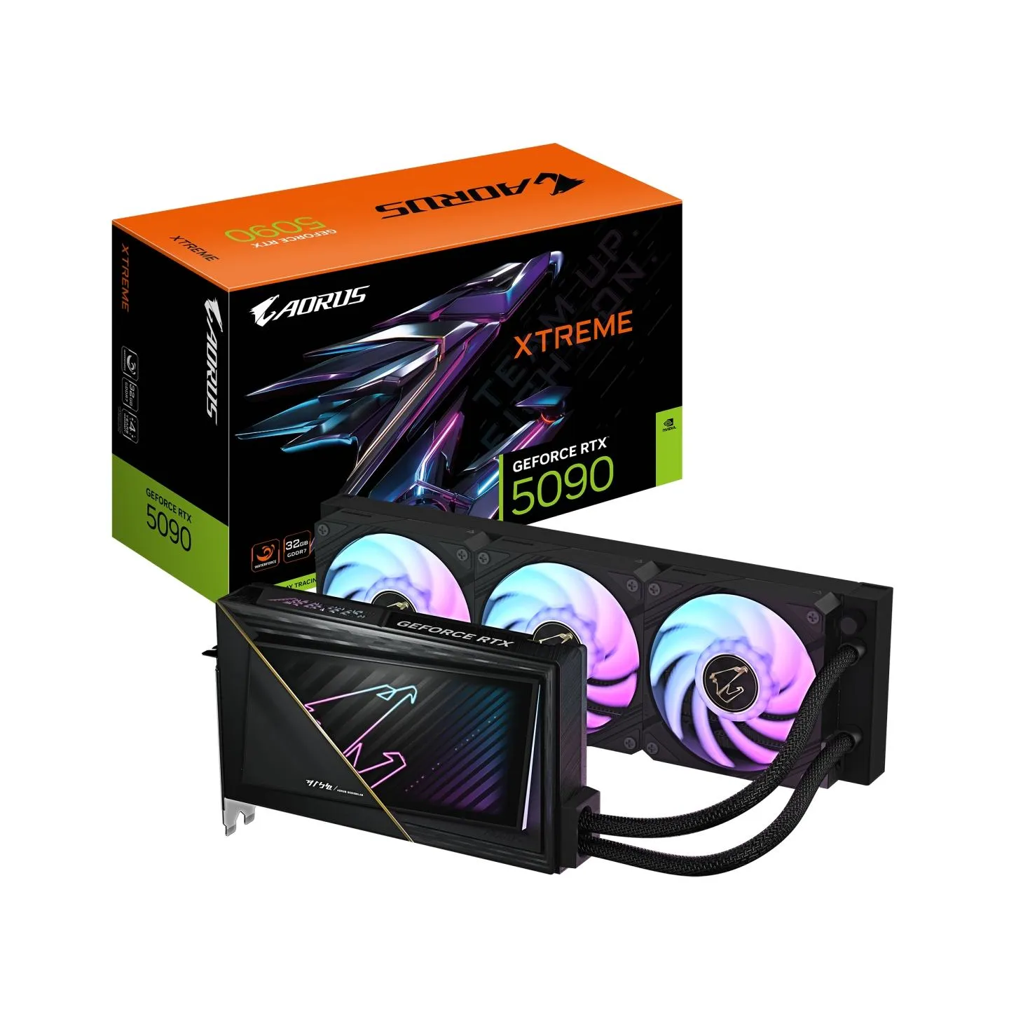 Gigabyte AORUS GeForce RTX 5090 XTREME WATERFORCE 32G | NVIDIA | 32 GB | GeForce RTX 5090 | GDDR7 | HDMI ports quantity 1 | PCI-