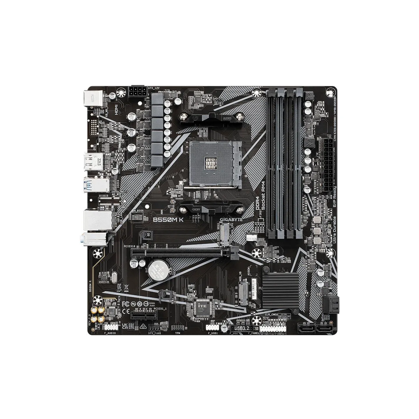 Gigabyte Mainboard|GIGABYTE|AMD B550|SAM4|Micro-ATX|Memory DDR4|Memory slots 4|1xPCI-Express 3.0 1x|1xPCI-Express 4.0 16x|2xM.2|