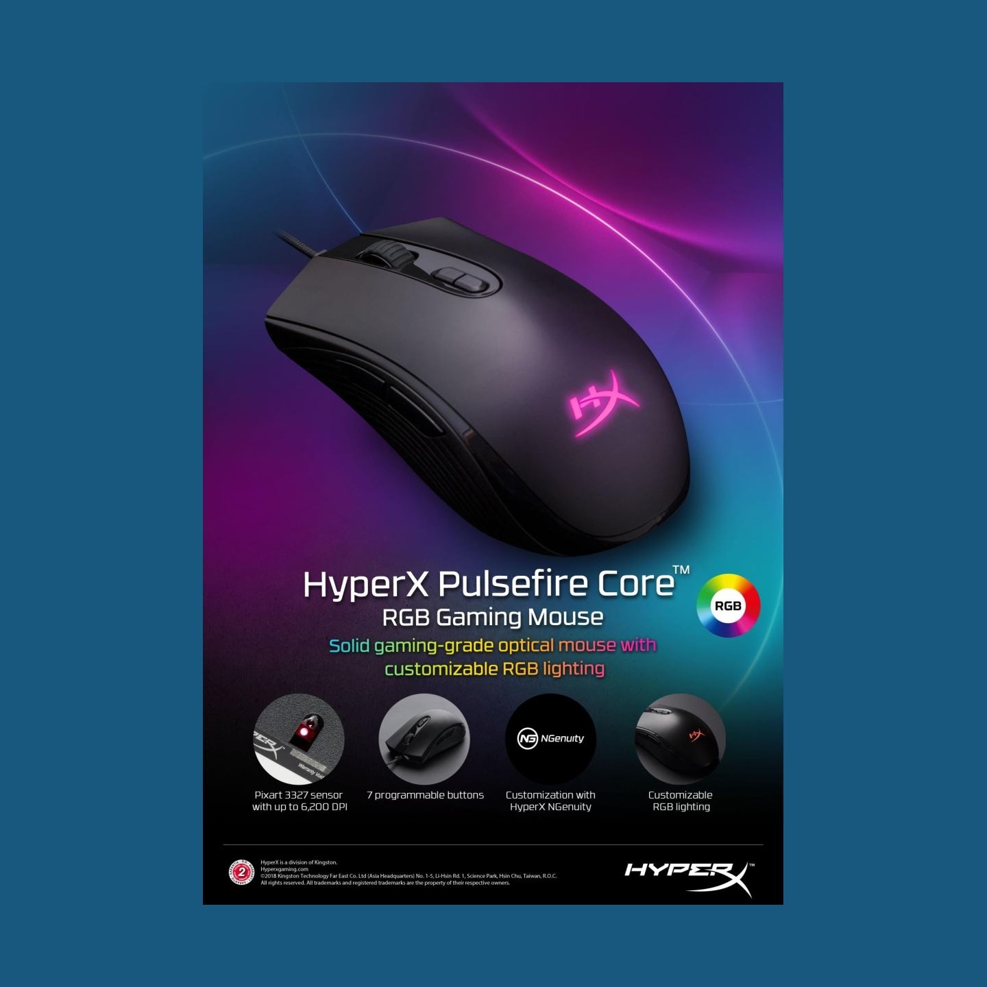 Hyperx MOUSE USB OPTICAL PULSEFIRE/CORE HX-MC004B HYPERX