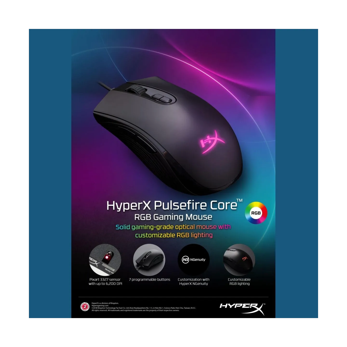 Hyperx MOUSE USB OPTICAL PULSEFIRE/CORE HX-MC004B HYPERX