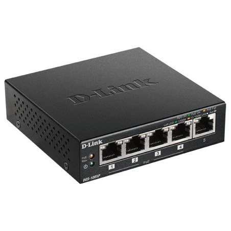 D-Link | Switch | DGS-1005P | Unmanaged | Desktop | Gigabit Ethernet (copper) ports quantity 5 | Power over Ethernet (PoE) ports