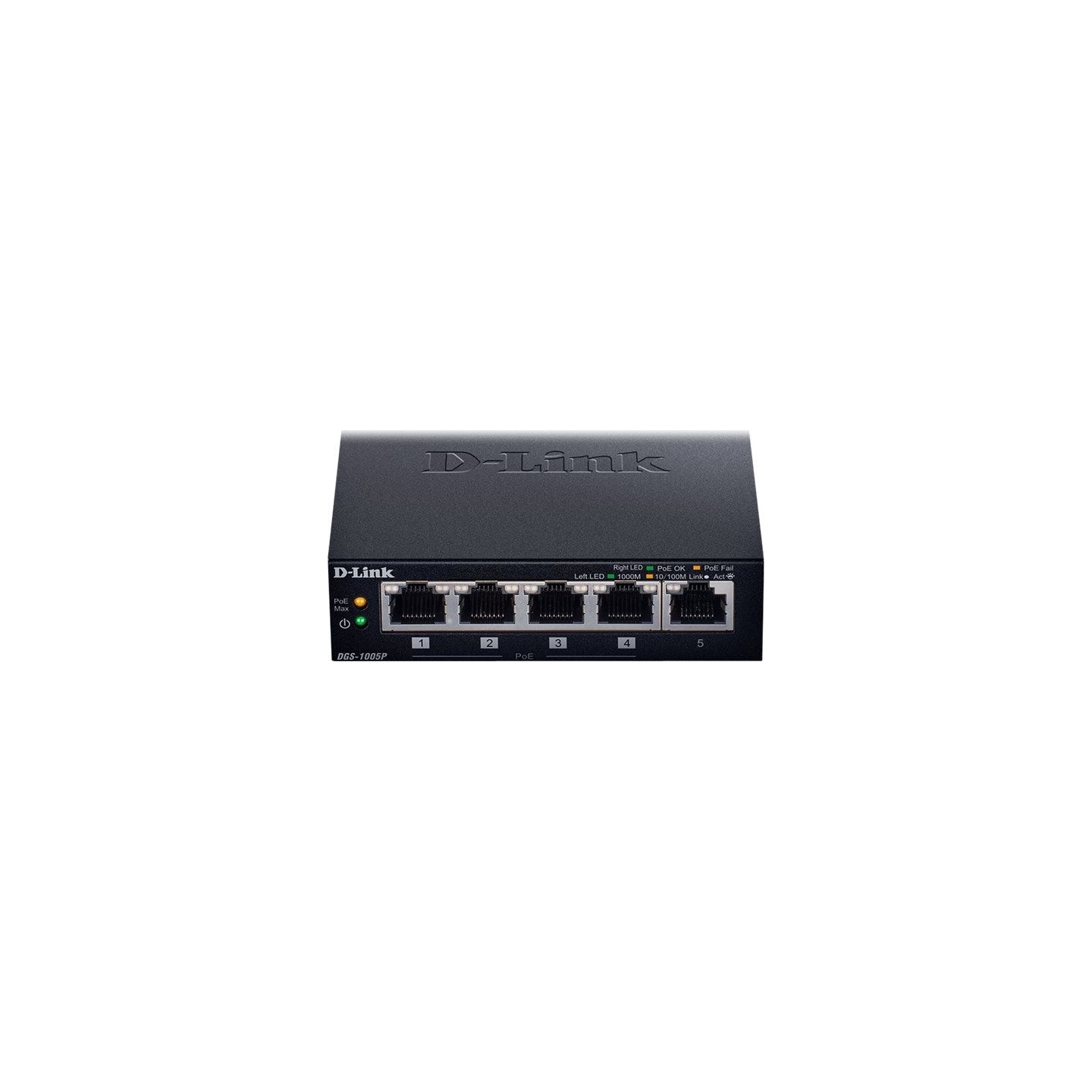 D-Link | Switch | DGS-1005P | Unmanaged | Desktop | Gigabit Ethernet (copper) ports quantity 5 | Power over Ethernet (PoE) ports
