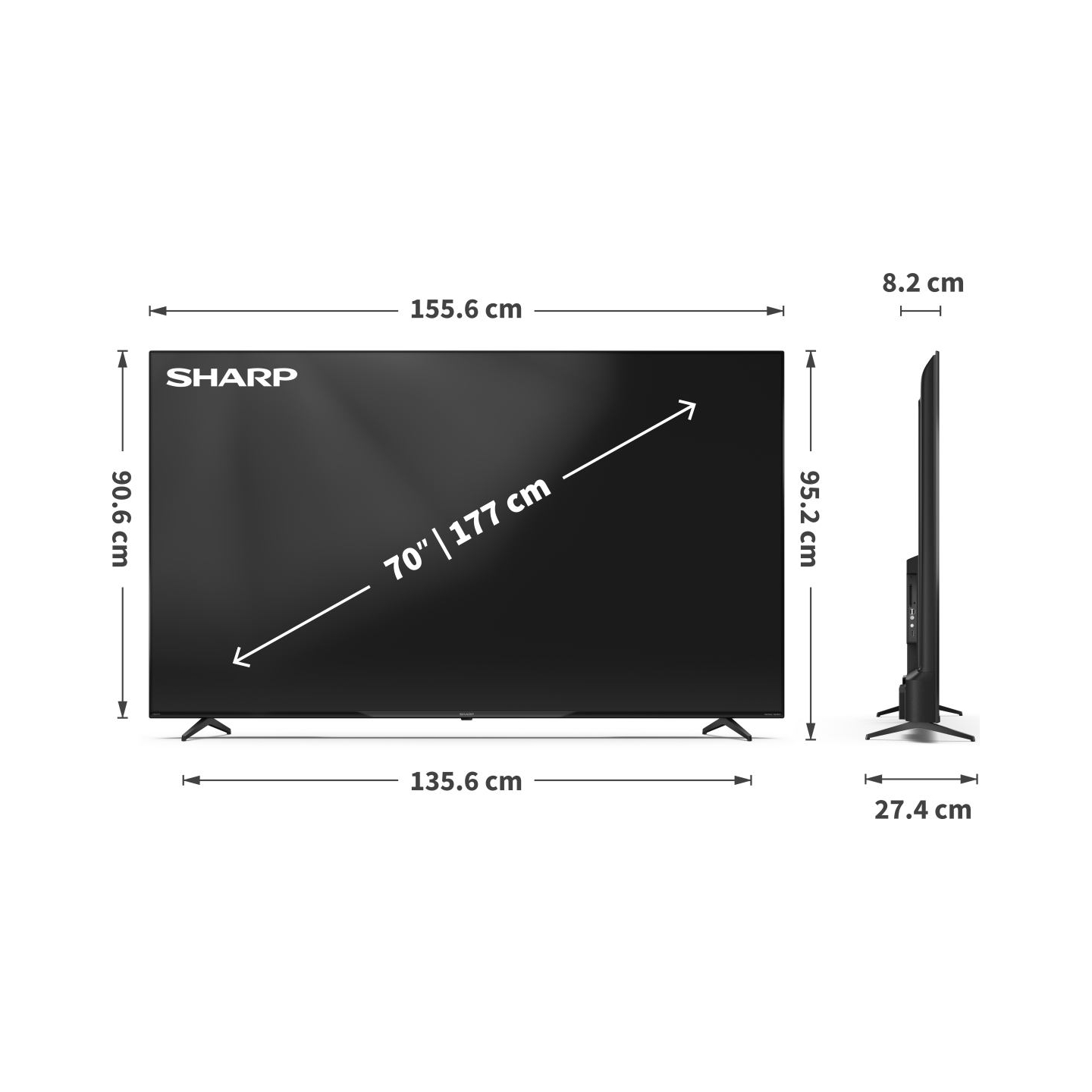 Sharp 70HP5265E | 70 | Smart TV | Google TV | UHD