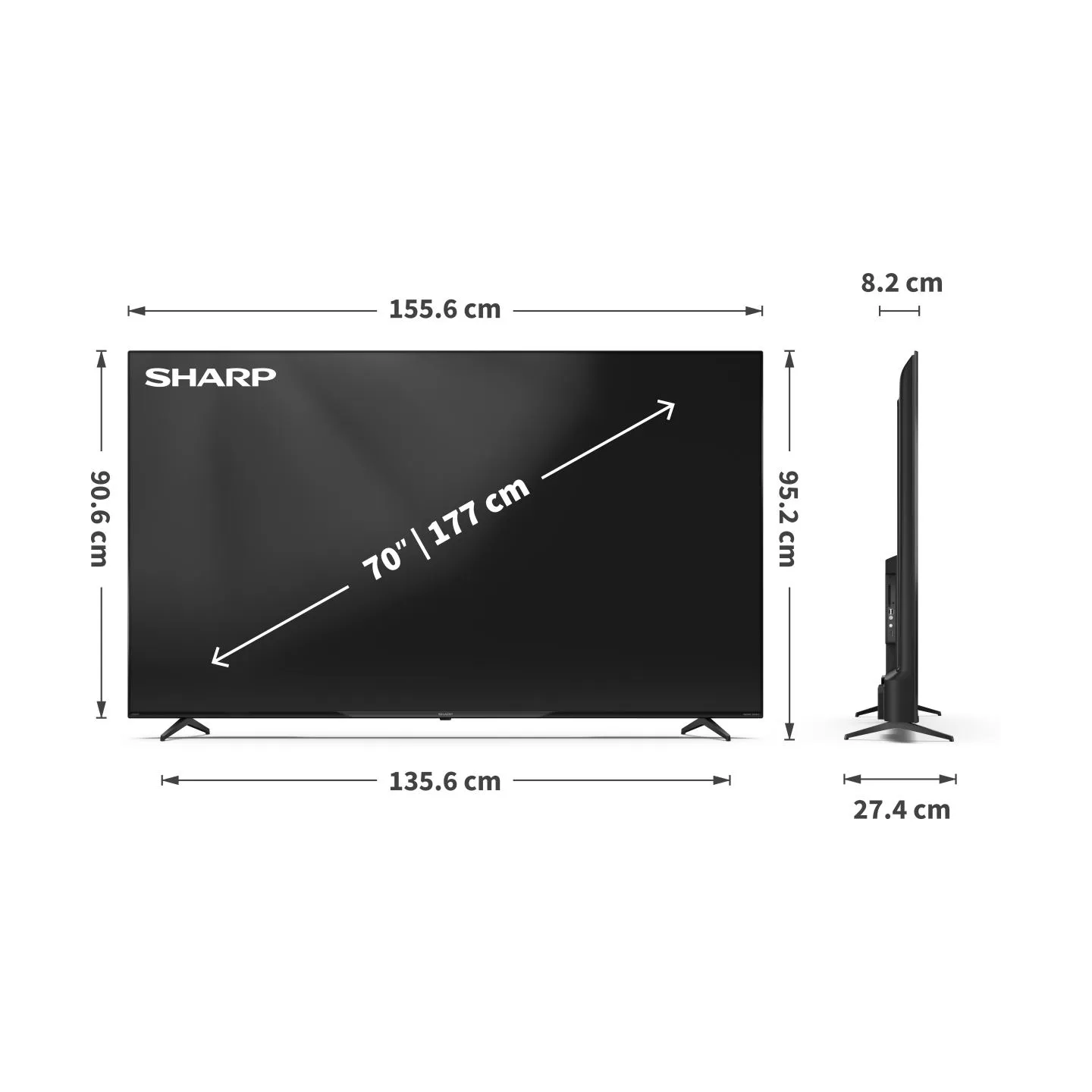 Sharp 70HP5265E | 70 | Smart TV | Google TV | UHD