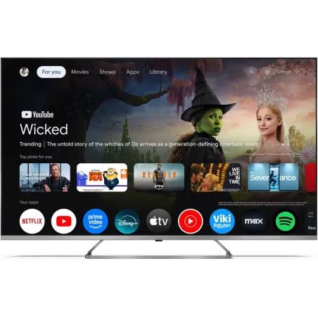 Sharp 4K QLED MiniLED TV | 50JP7265E | 50 | Smart TV | Google TV | UHD | Silver