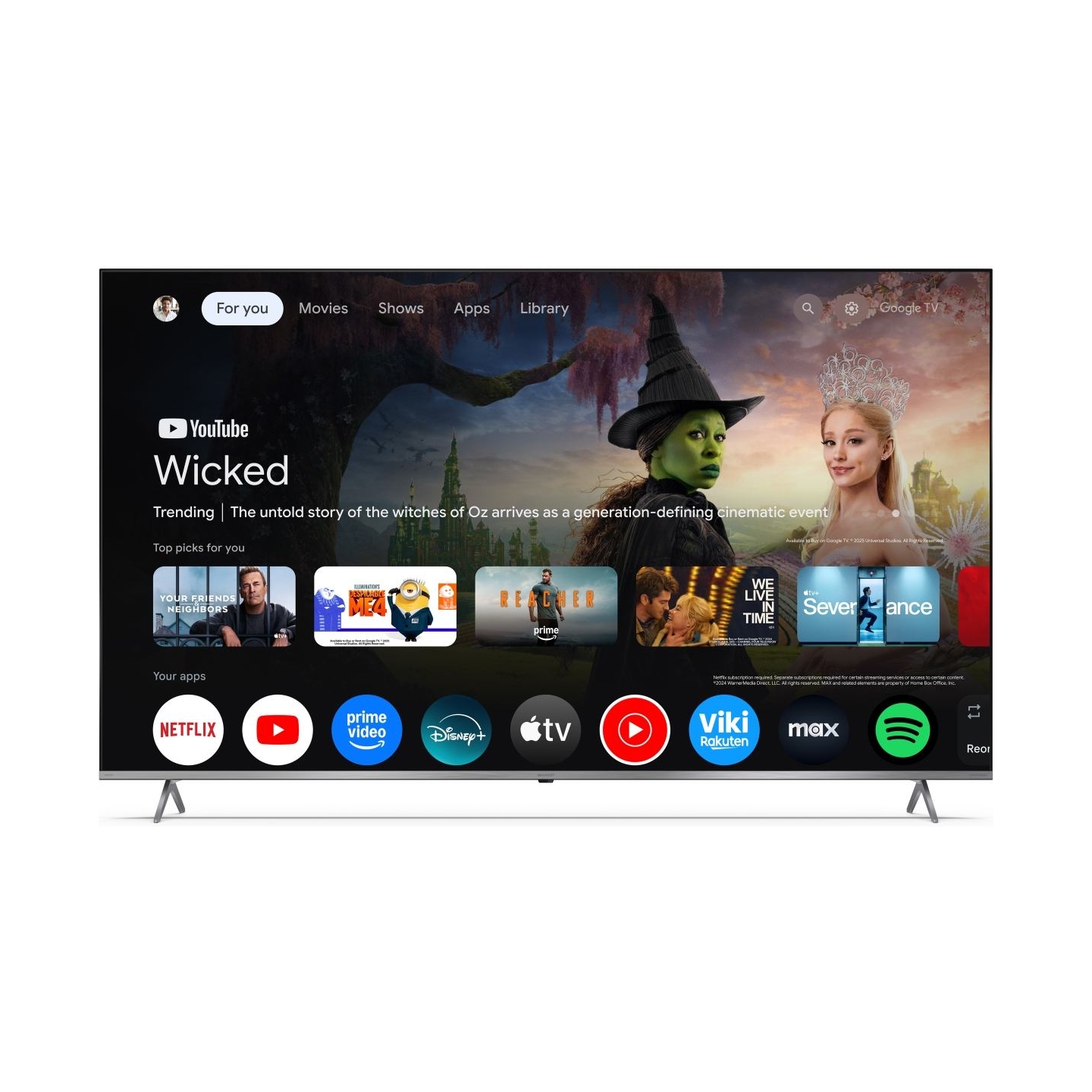 Sharp 4K QLED TV | 75JP7265E | 75 | Smart TV | Google TV | UHD