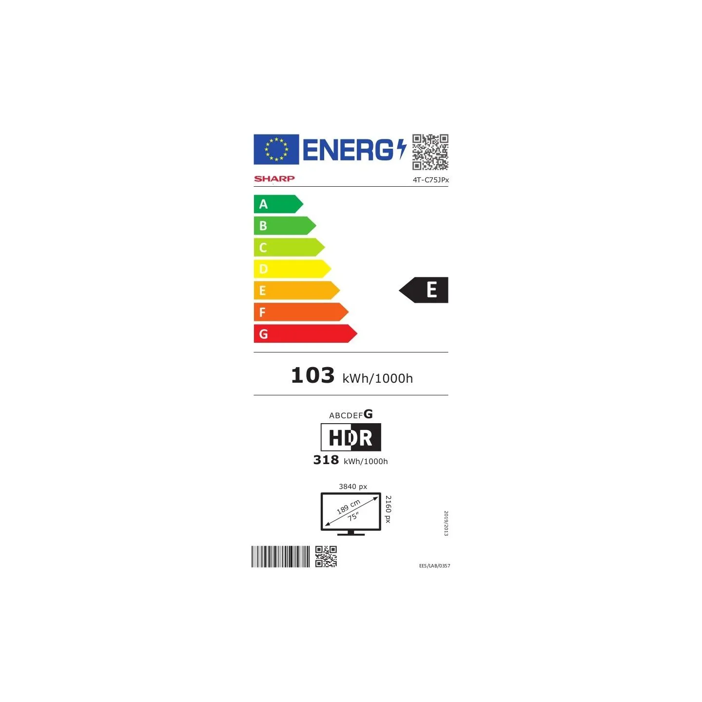 Sharp 4K QLED TV | 75JP7265E | 75 | Smart TV | Google TV | UHD