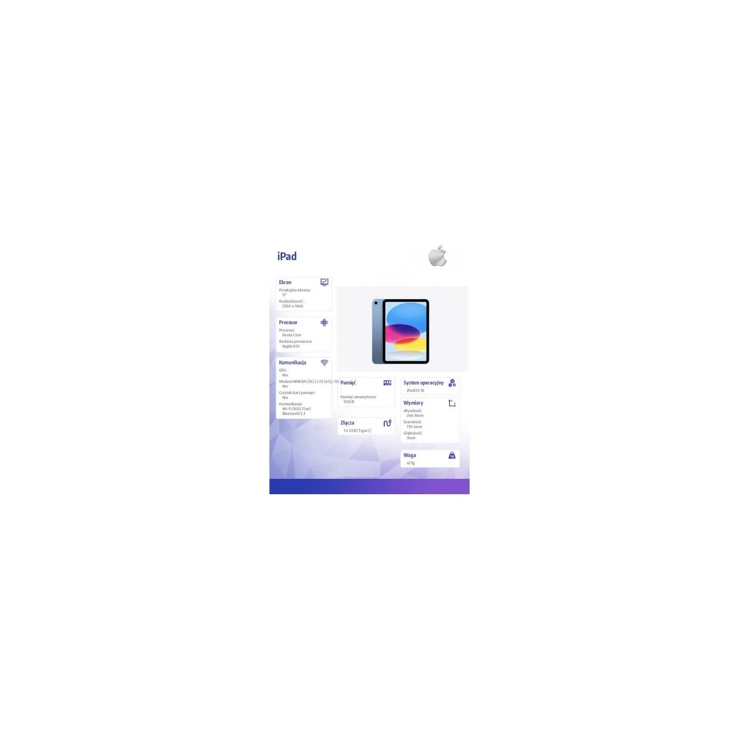 Apple IPAD WIFI 11-inch 512GB BLUE
