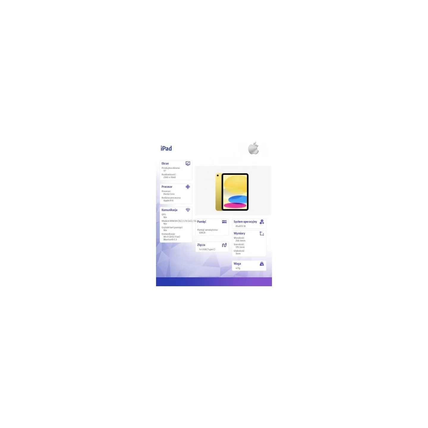 Apple IPAD WIFI 11-inch 128GB Yellow