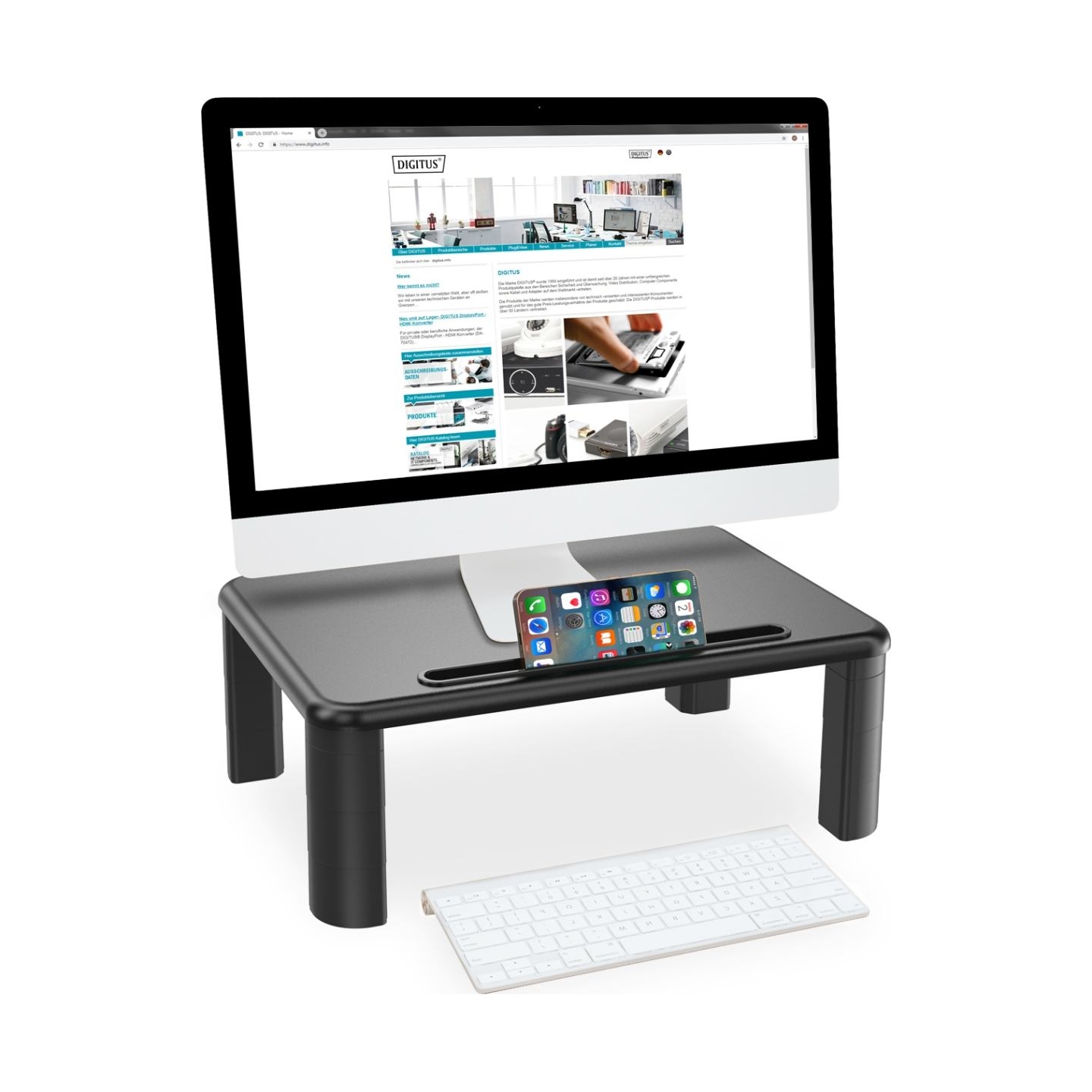 Digitus Desk Mount | DA-90458 | Adjustable Height | Maximum weight (capacity) 10 kg | Black