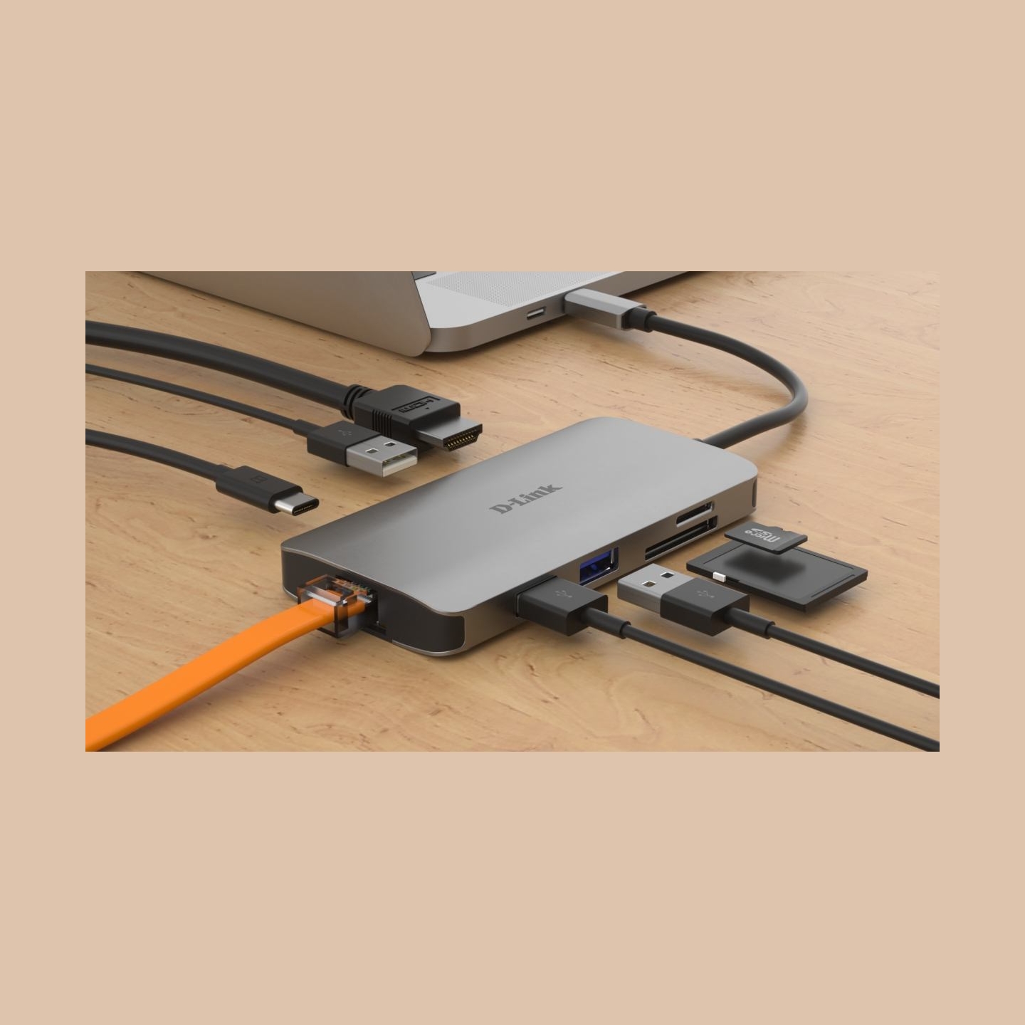 D-Link | 8-in-1 USB-C Hub with HDMI/Ethernet/Card Reader/Power Delivery | DUB-M810 | USB hub | USB Type-C