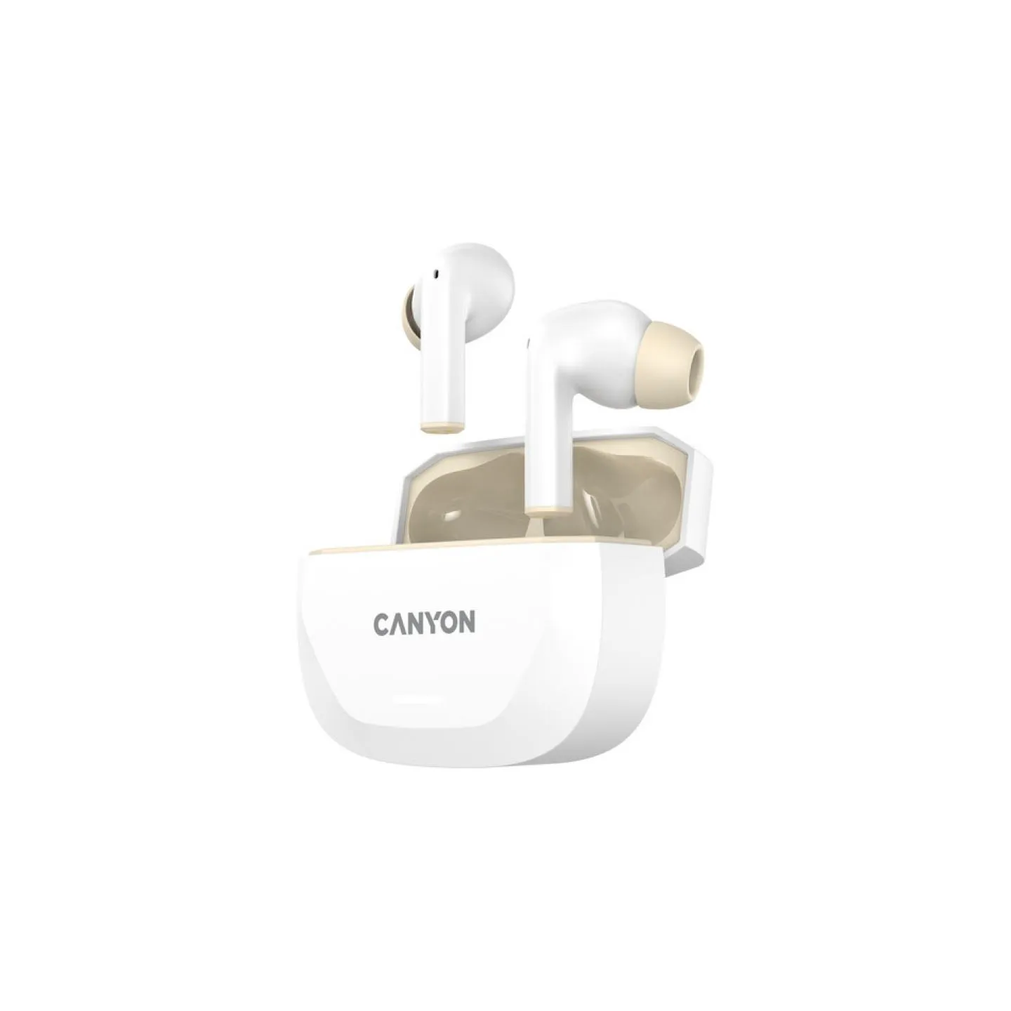 Canyon headset HEXAGON 7 TWS ANC+ENC Wireless Charge White Beige