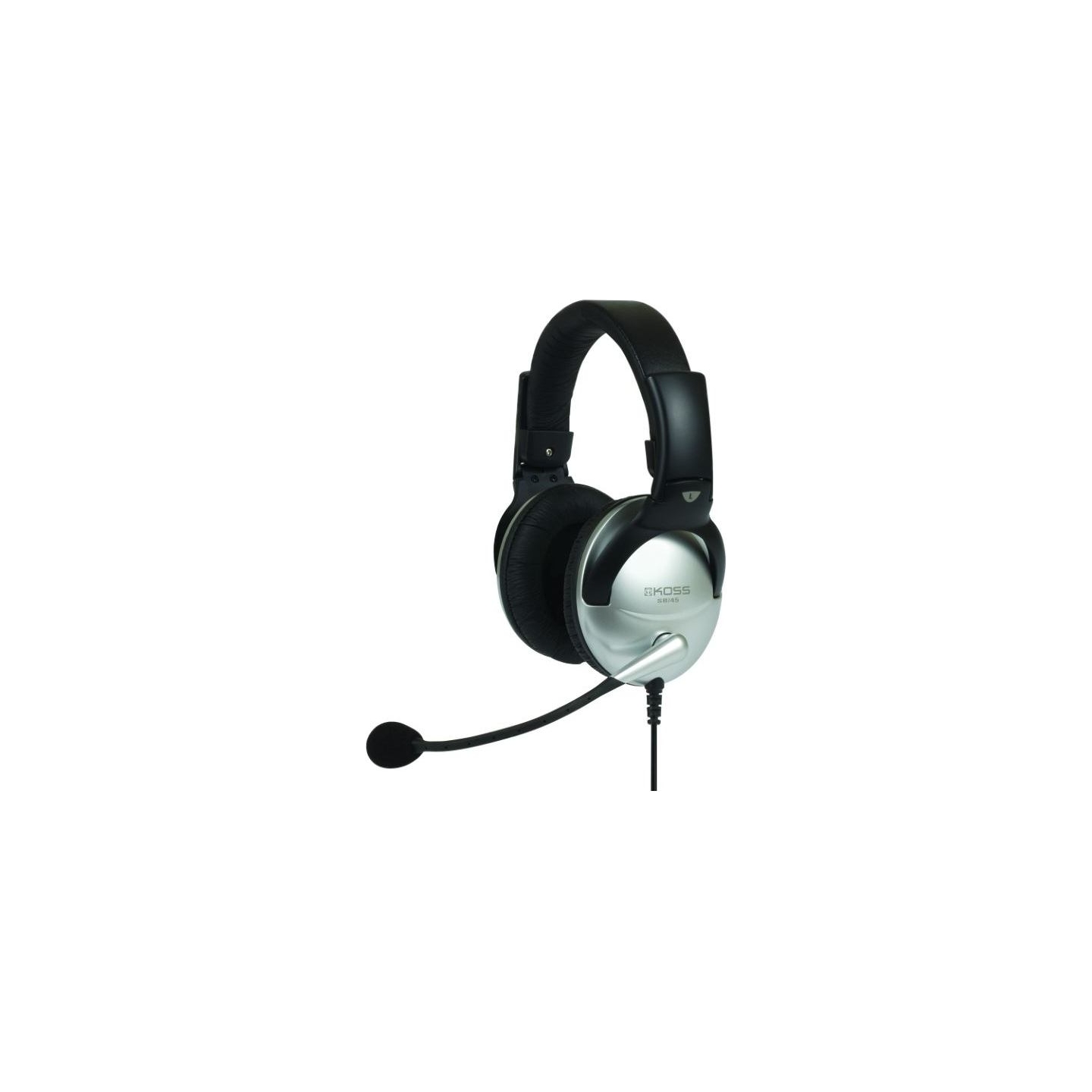 Koss | Headphones | SB45 | Wired | On-Ear | Microphone | Silver/Black | Noise canceling