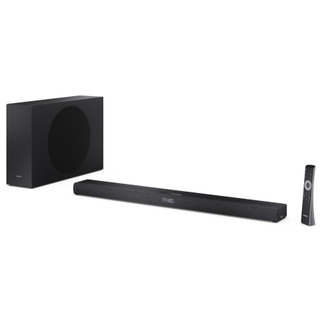 Sharp 2.1ch Ultra-slim Dolby Atmos/DTS Virtual: X Soundbar with Wireless Subwoofer | HT-SBW320 | 360 W | Bluetooth | Wireless co