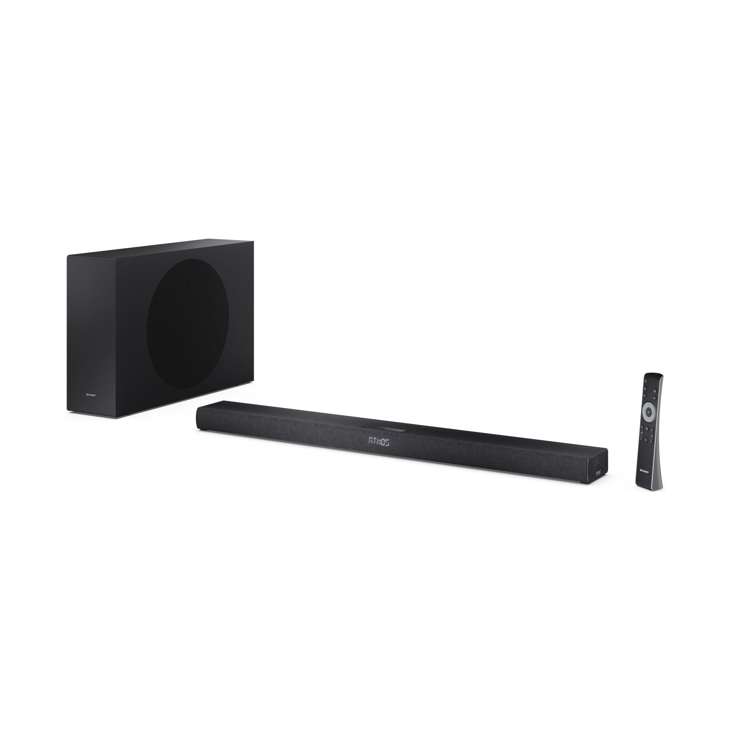 Sharp 2.1ch Ultra-slim Dolby Atmos/DTS Virtual: X Soundbar with Wireless Subwoofer | HT-SBW320 | 360 W | Bluetooth | Wireless co