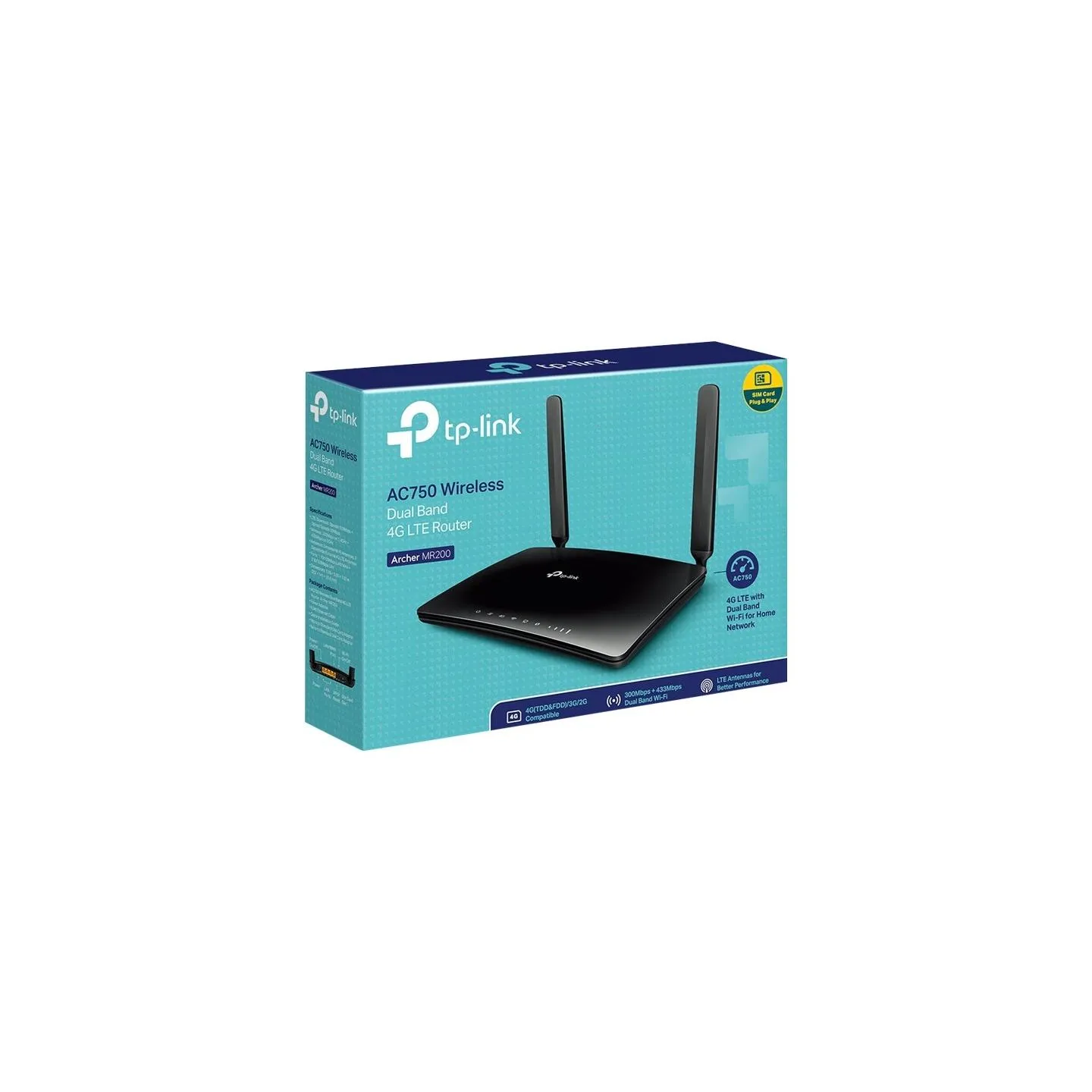 Tp-Link Archer MR200 Router AC750 4G LTE DualBand SIM