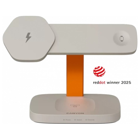 Canyon Wireless Charging Station Hexagon 310 3in1 LightGrey/Orange