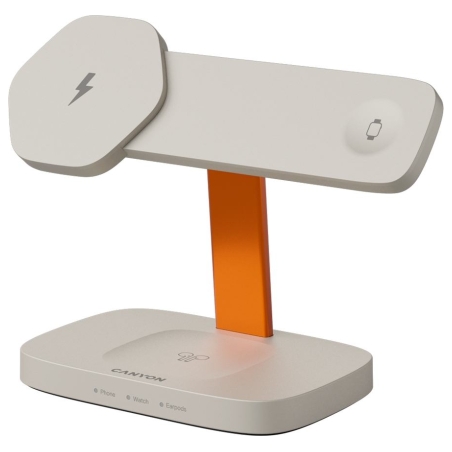 Canyon Wireless Charging Station Hexagon 310 3in1 LightGrey/Orange