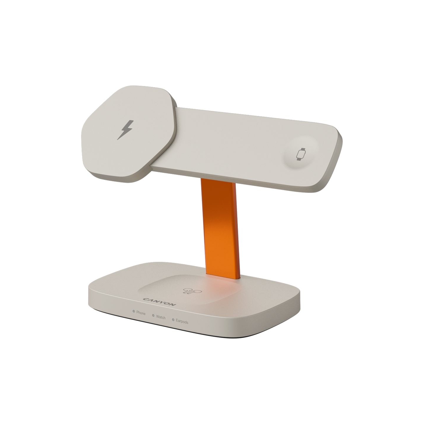Canyon Wireless Charging Station Hexagon 310 3in1 LightGrey/Orange