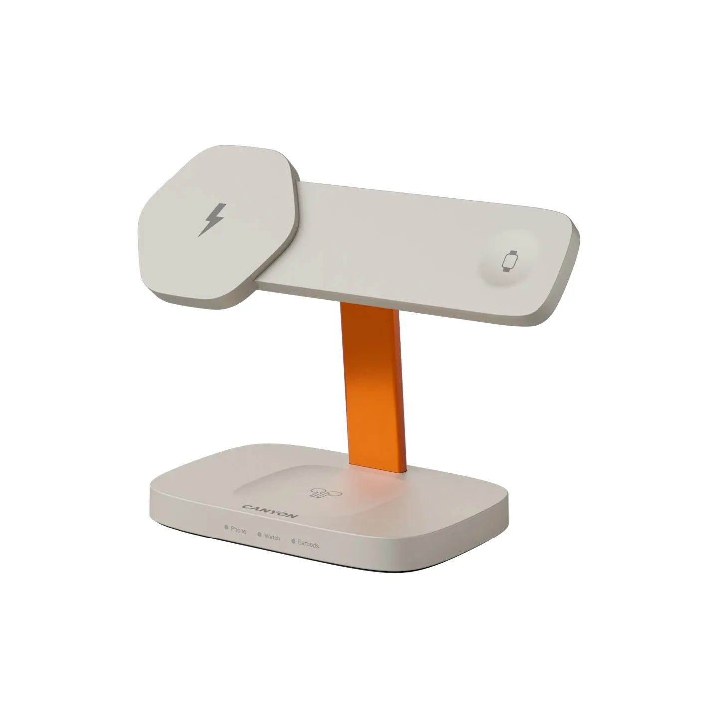 Canyon Wireless Charging Station Hexagon 310 3in1 LightGrey/Orange