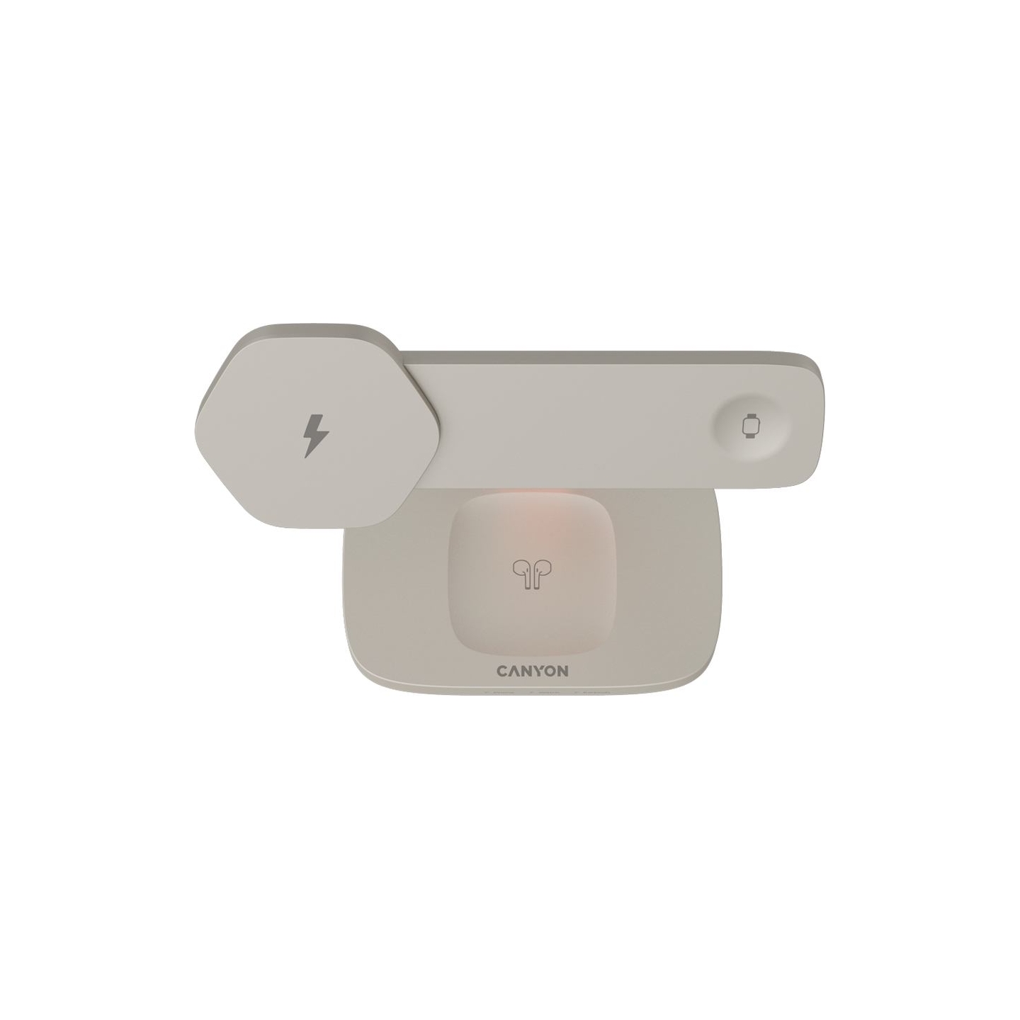 Canyon Wireless Charging Station Hexagon 310 3in1 LightGrey/Orange