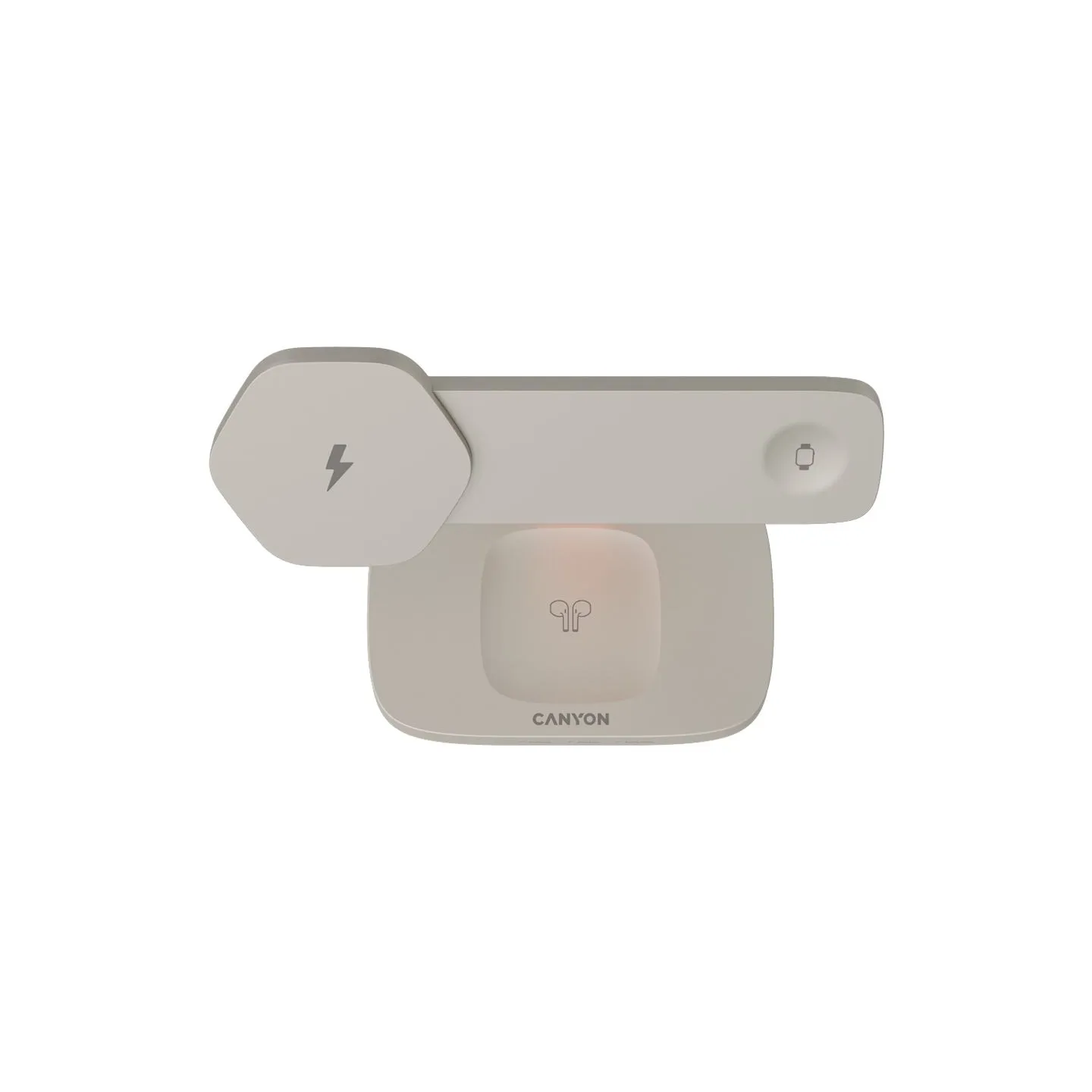 Canyon Wireless Charging Station Hexagon 310 3in1 LightGrey/Orange