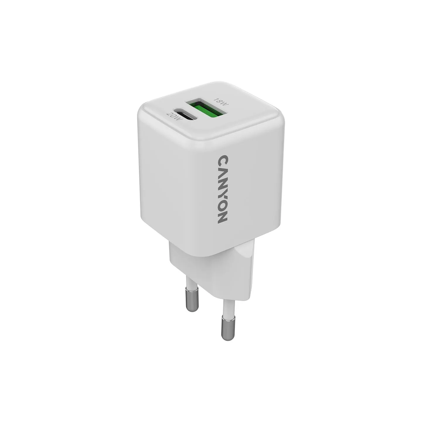 Canyon charger CU20AC GaN 20W 1xPD 1xQC EU White