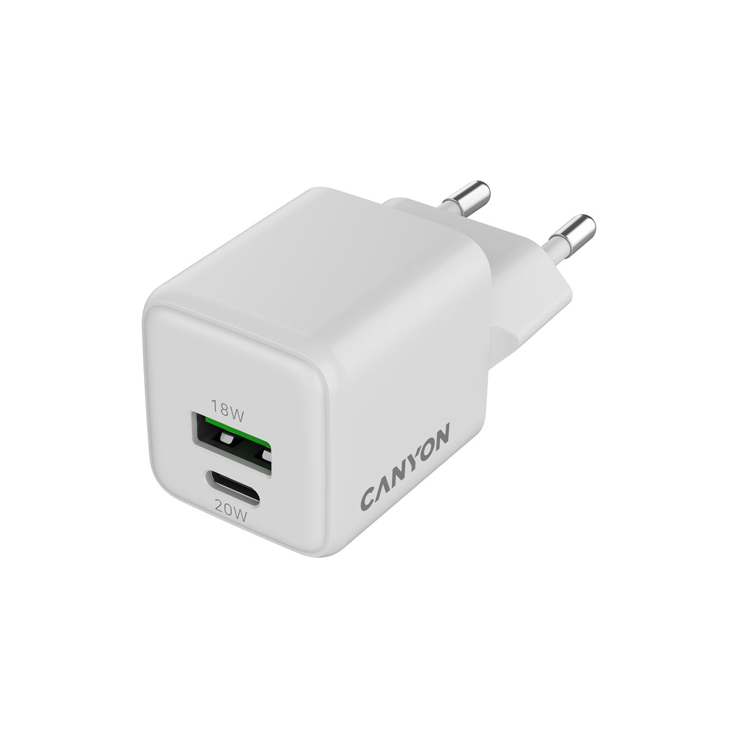 Canyon charger CU20AC GaN 20W 1xPD 1xQC EU White
