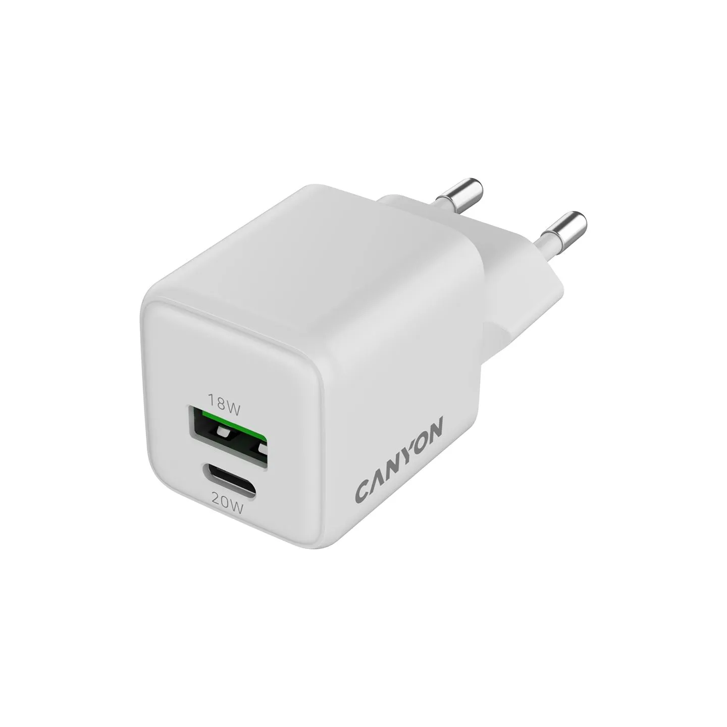 Canyon charger CU20AC GaN 20W 1xPD 1xQC EU White