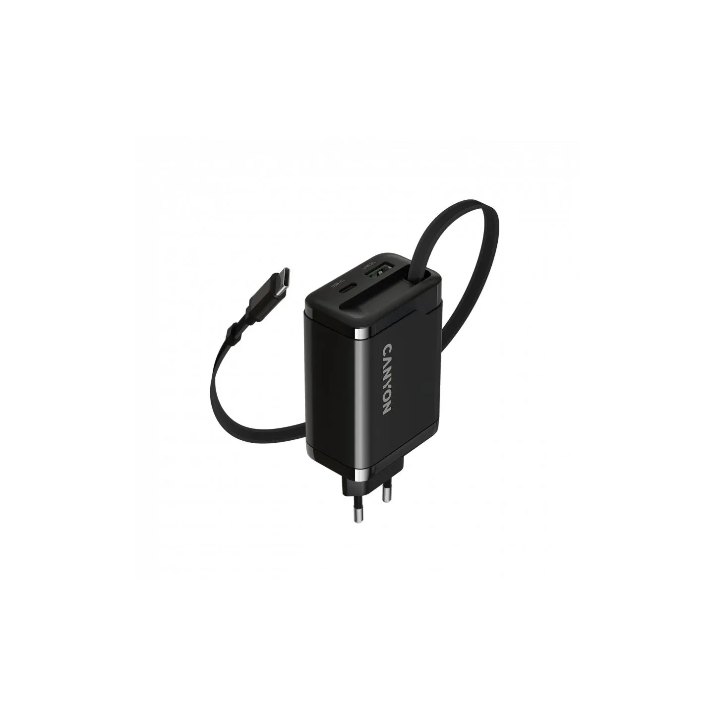 Canyon charger OnCharge 65RC Build-In Cable USB-C 65W 1xPD 1xQC EU Black